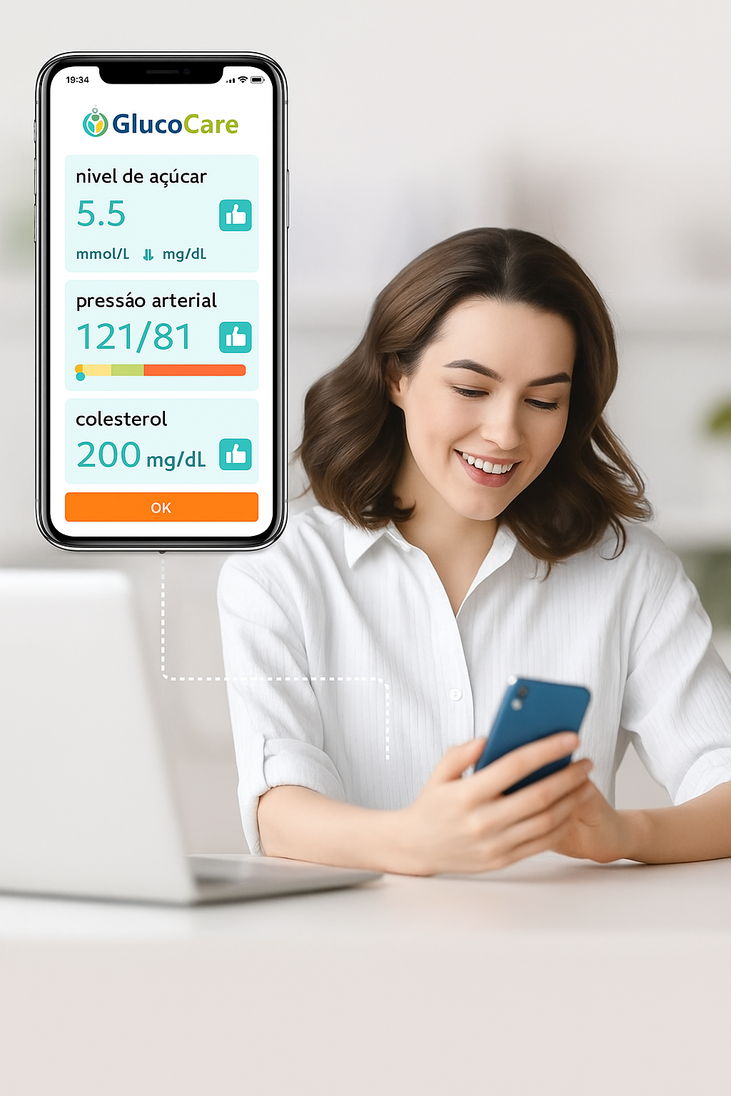 GlucoCare™ 3 em 1 Medidor de Glicose Sem Dor + Colesterol + Pressão Arterial + ENVIO GRATIS