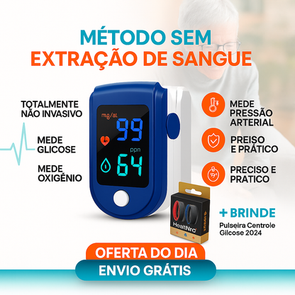GlucoCare™ 3 em 1 Medidor de Glicose Sem Dor + Colesterol + Pressão Arterial + ENVIO GRATIS